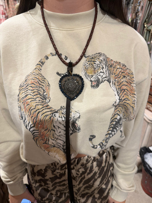Vintage Heart Sun Necklace