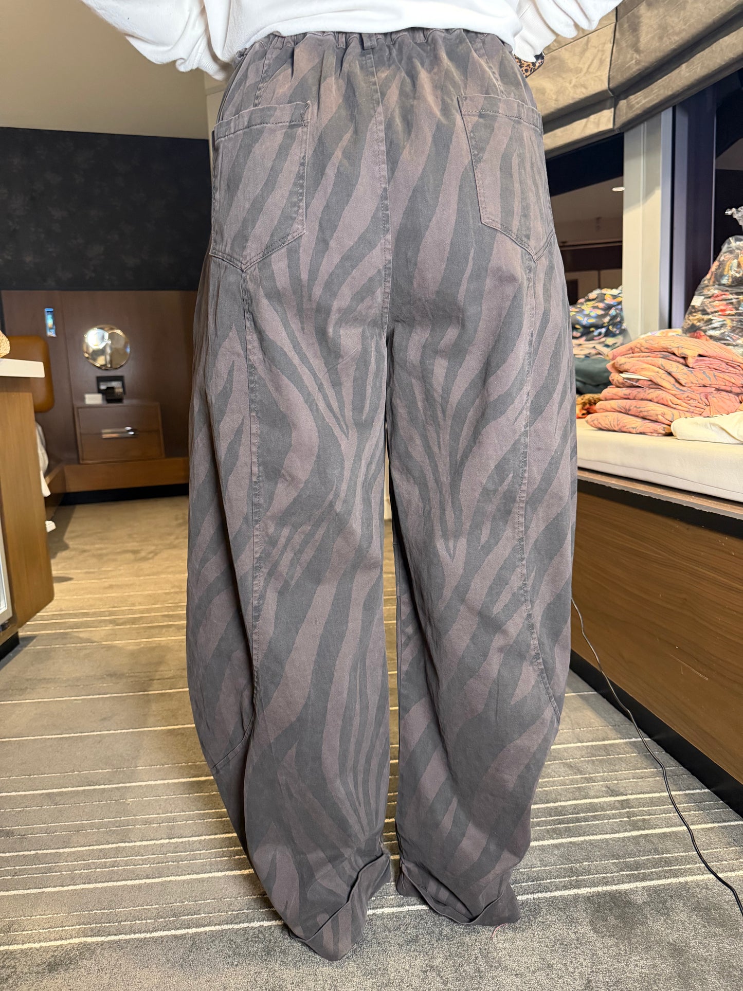 Chocolate Tiger Barrel Jeans
