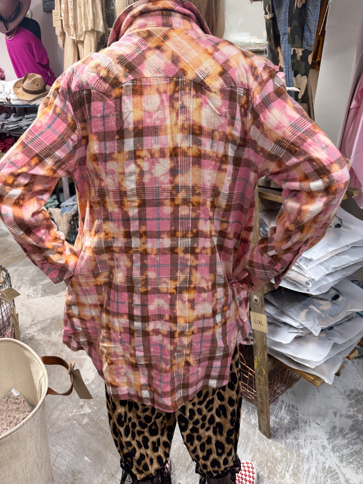 Pink Plaid Snap Front