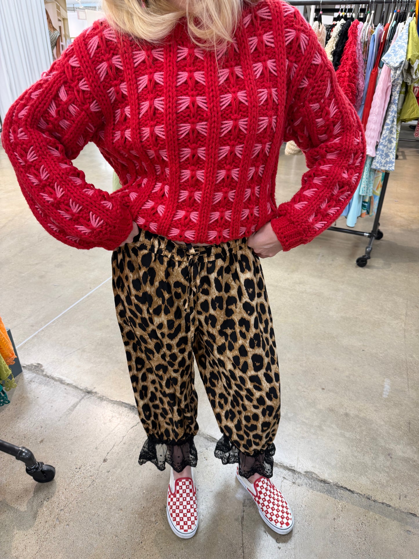 RED AND PINK SWEATER!!