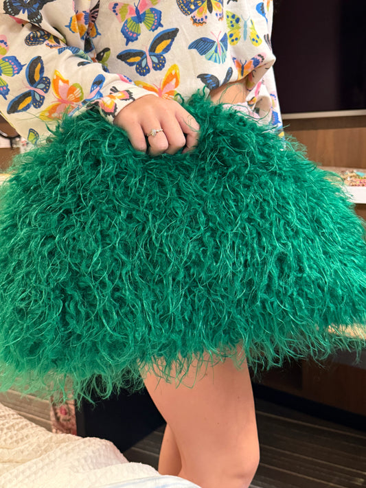 Green Furry Clutch