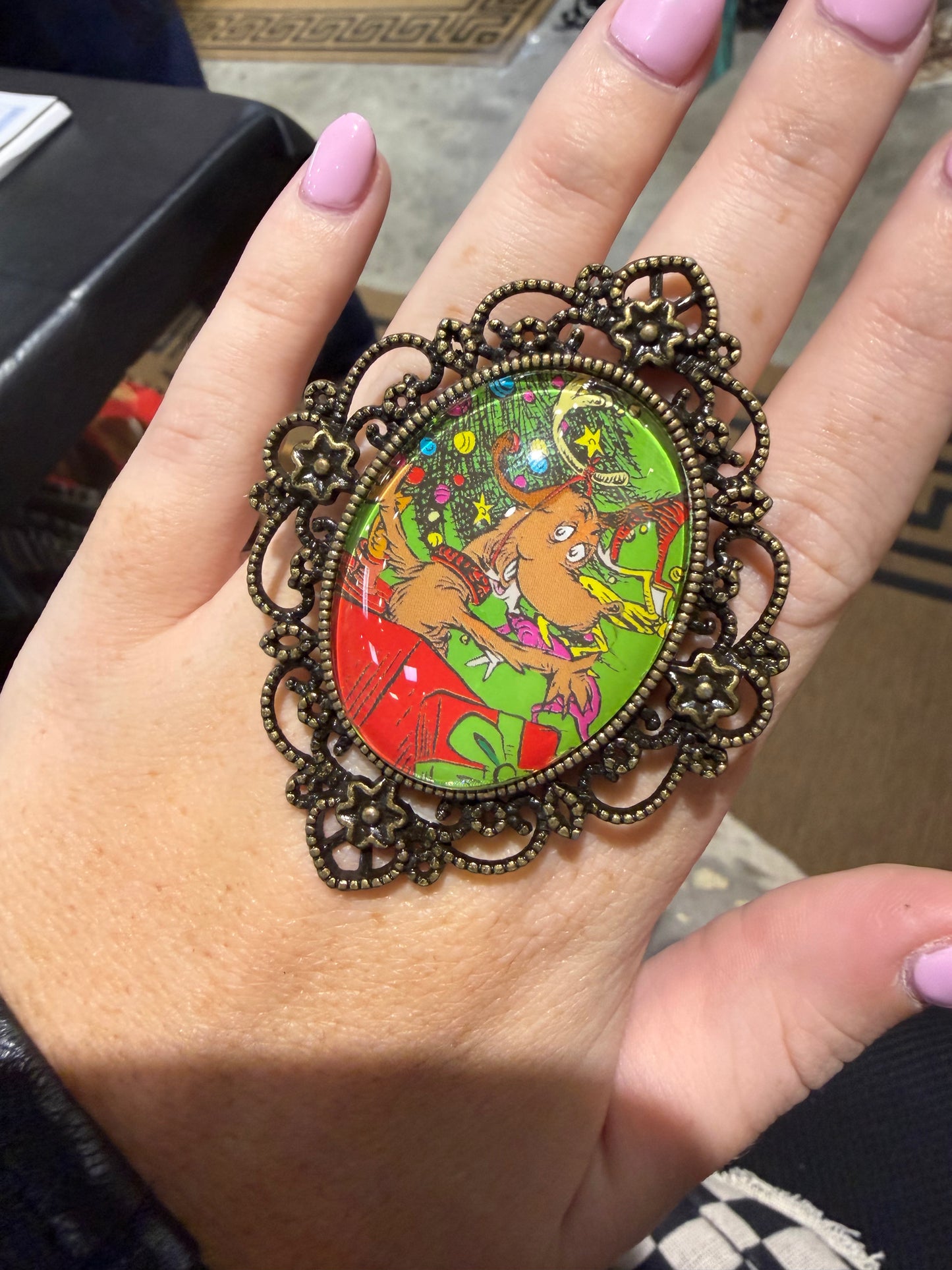 Vintage Dog Holiday Ring