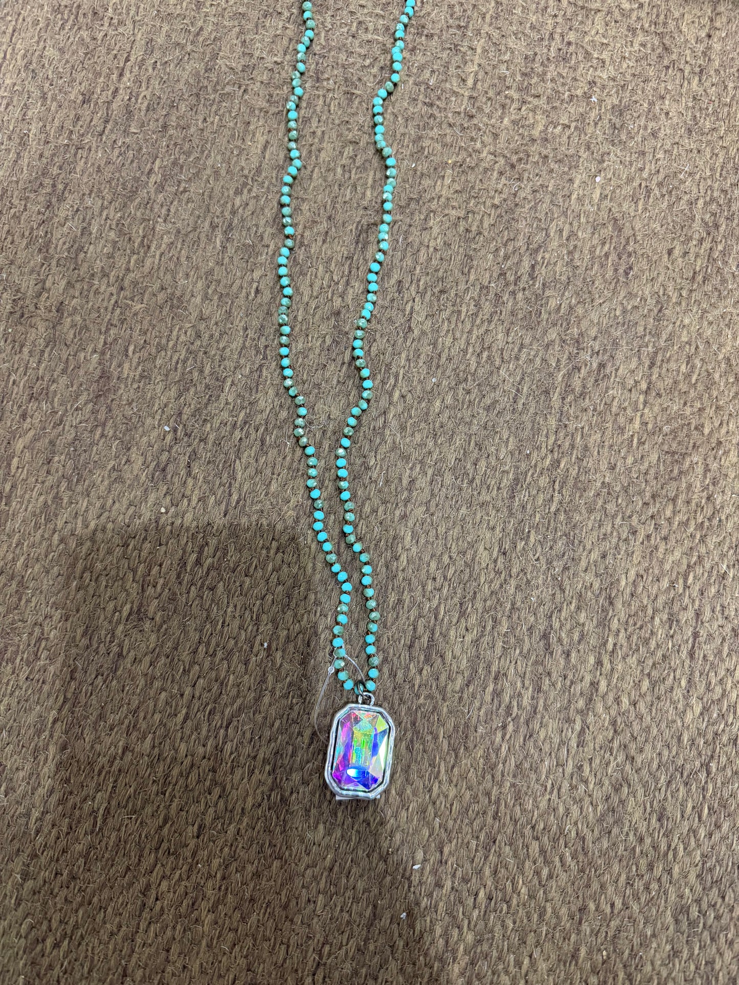 Blue Beaded Crystal Necklace