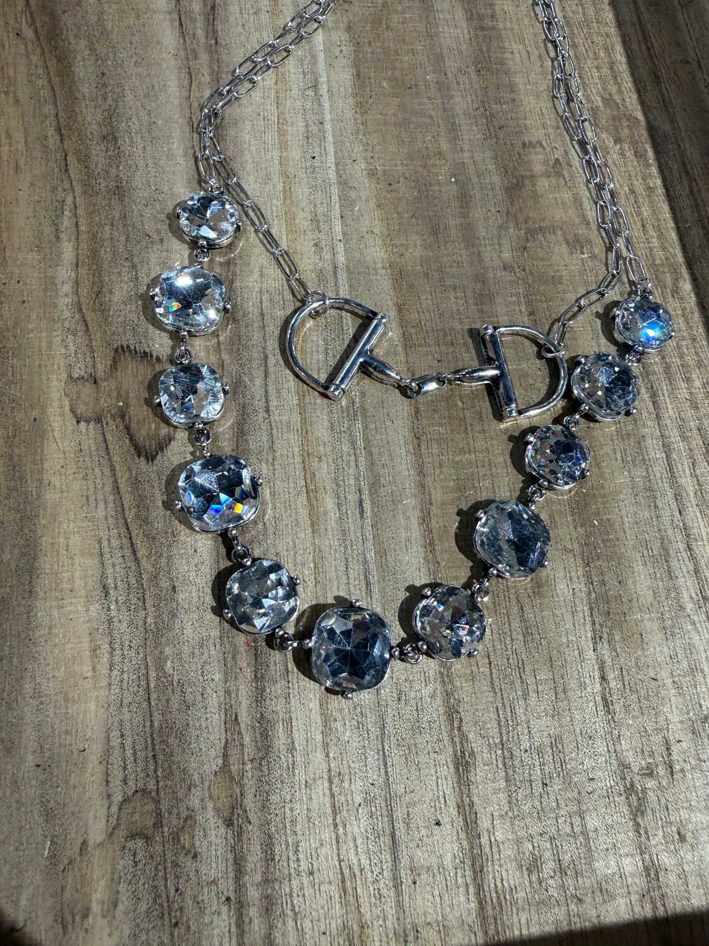 Silver Bling Horse bit Necklace