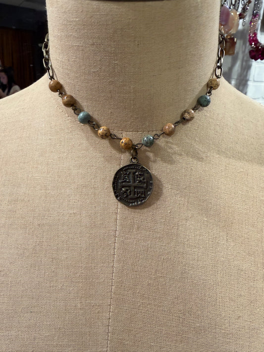 Boho Beaded Pendant Necklace