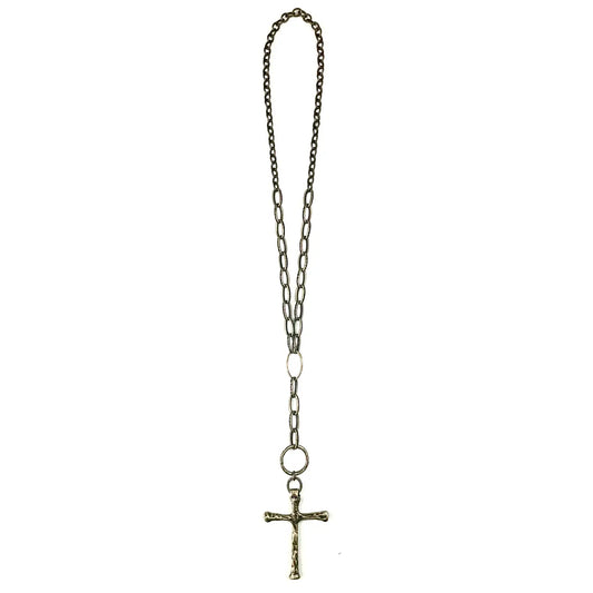 Blessings: Long Bold Link Chain W/Cross Pendant