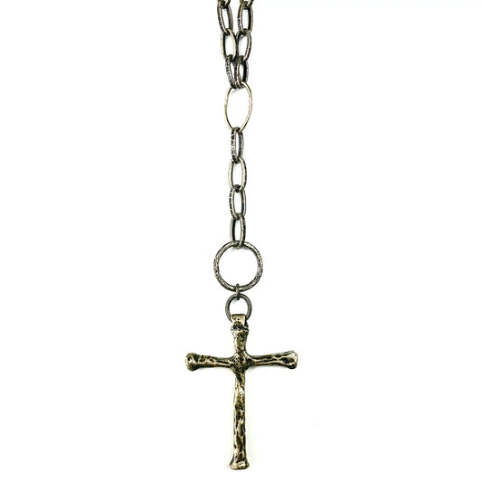 Blessings: Long Bold Link Chain W/Cross Pendant