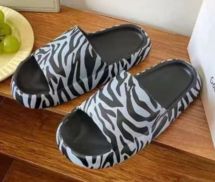 Grey Zebra Print Slides