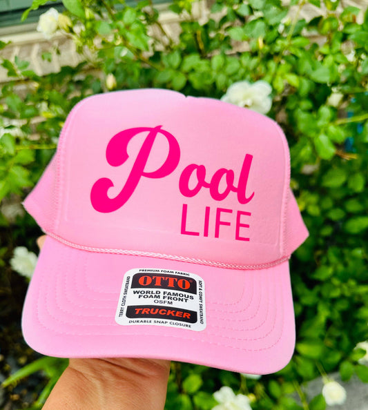 Pool Life  Pink Trucker Hat