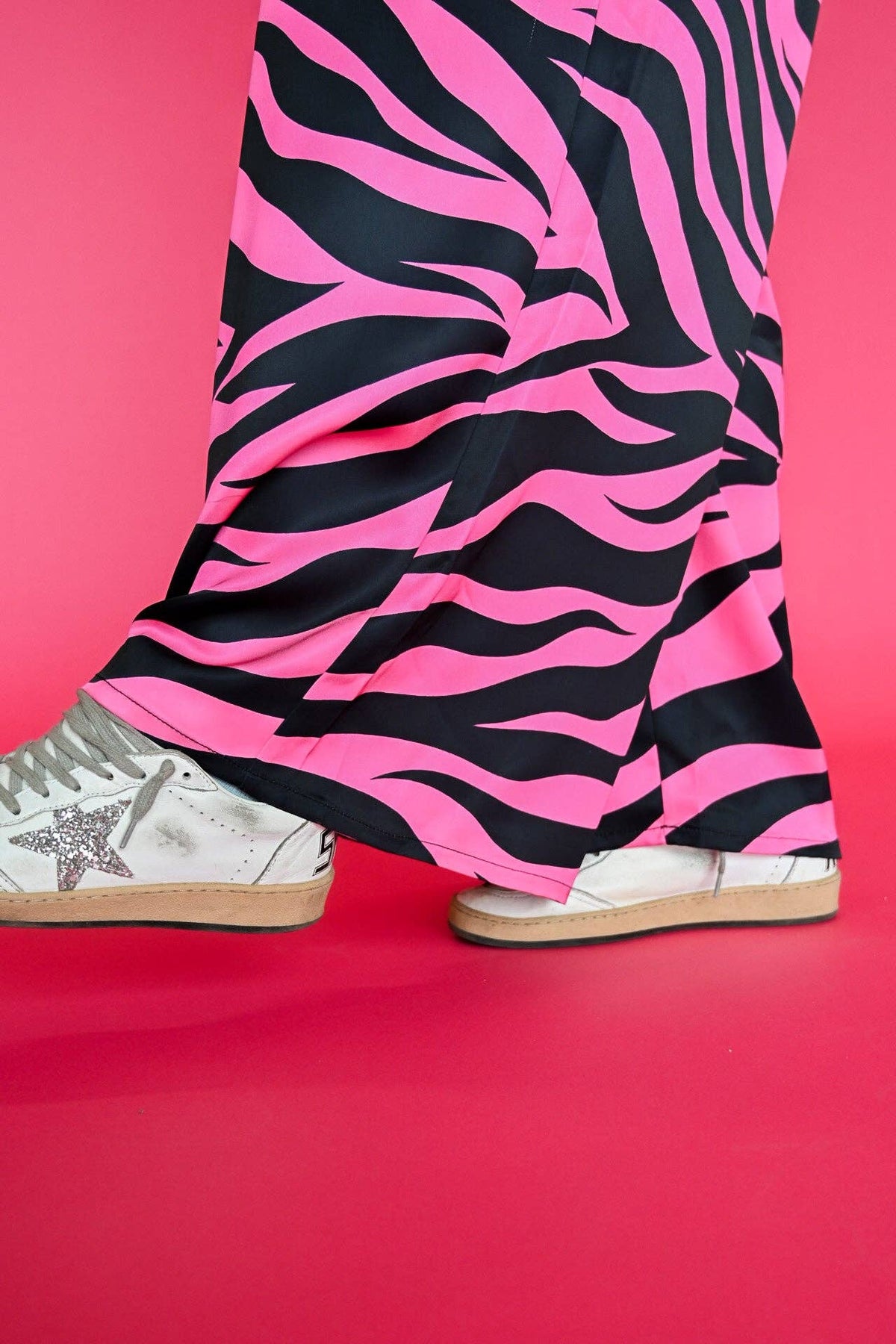 Pretty in Pink Zebra Wide-Leg Trousers