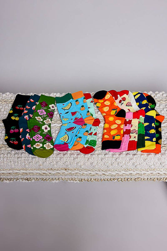 Playful Prints Colorful Novelty Crew Soft Socks