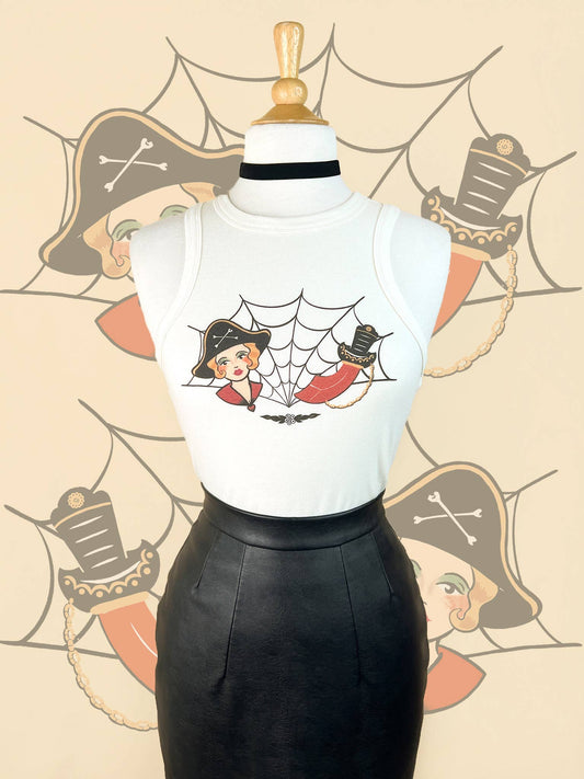Scarlet Buccaneer Rib Racer Tank in Natural 