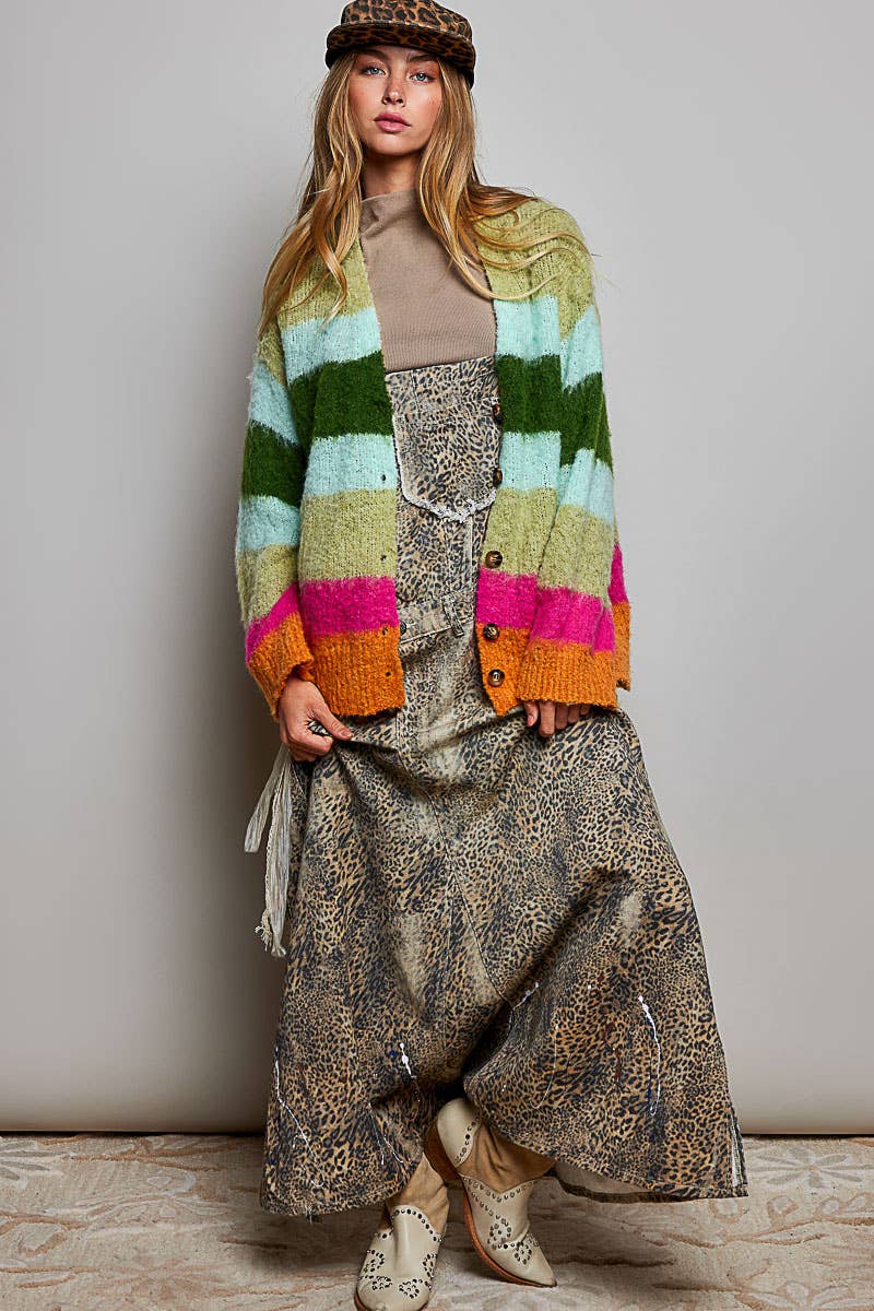 Striped Sweater Cardigan