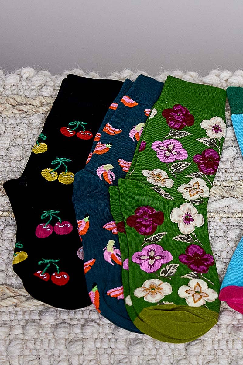 Playful Prints Colorful Novelty Crew Soft Socks