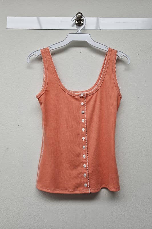 Ribbed Contrast Stitch Top
