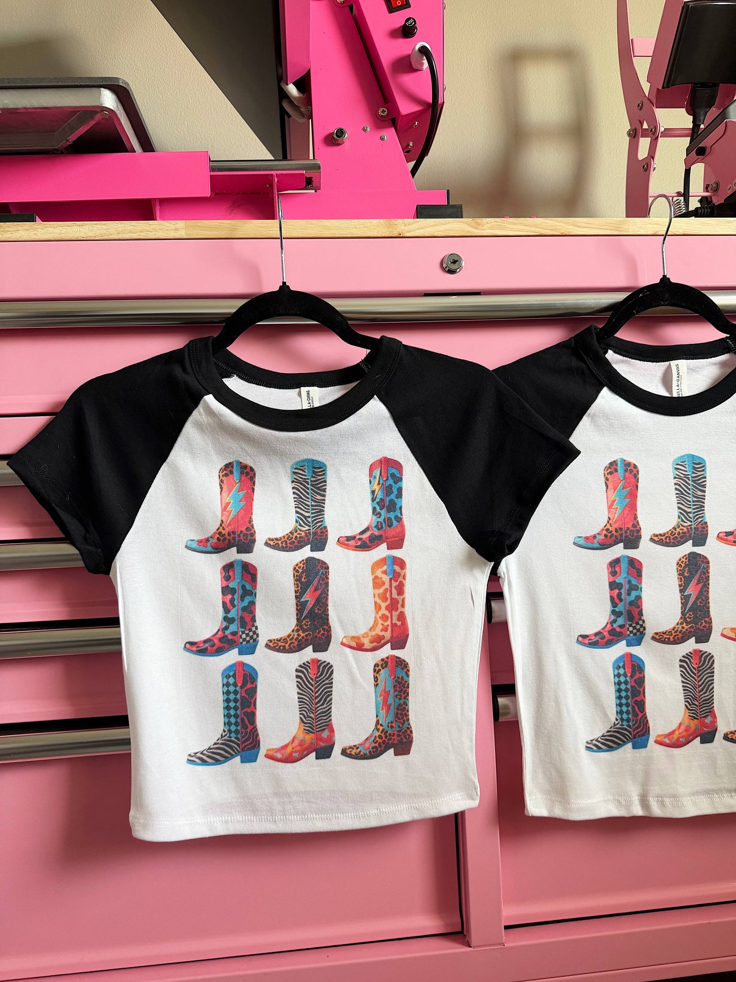 Black Funky Boots Baby Tee