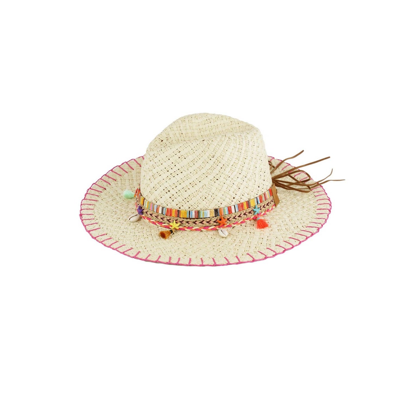 Stitch Edged Straw Handmade Sun Hat