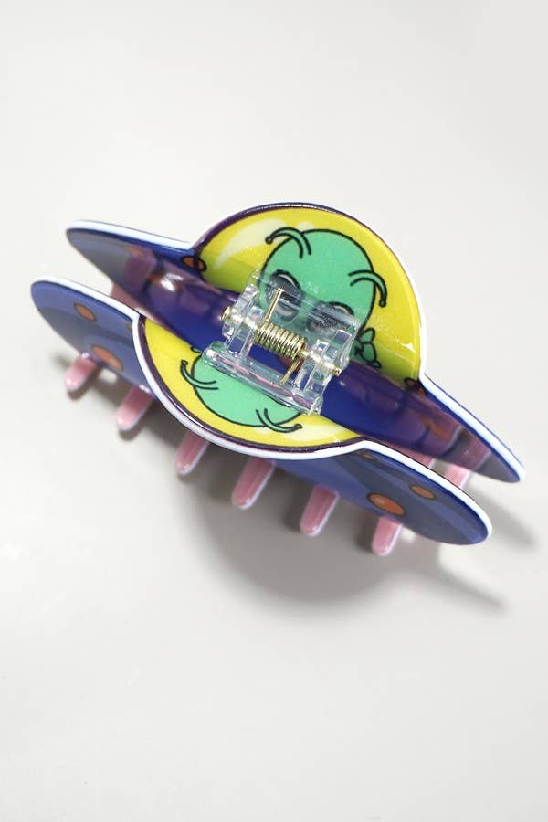 UFO ALIEN SPACESHIP HAIR CLAW CLIPS