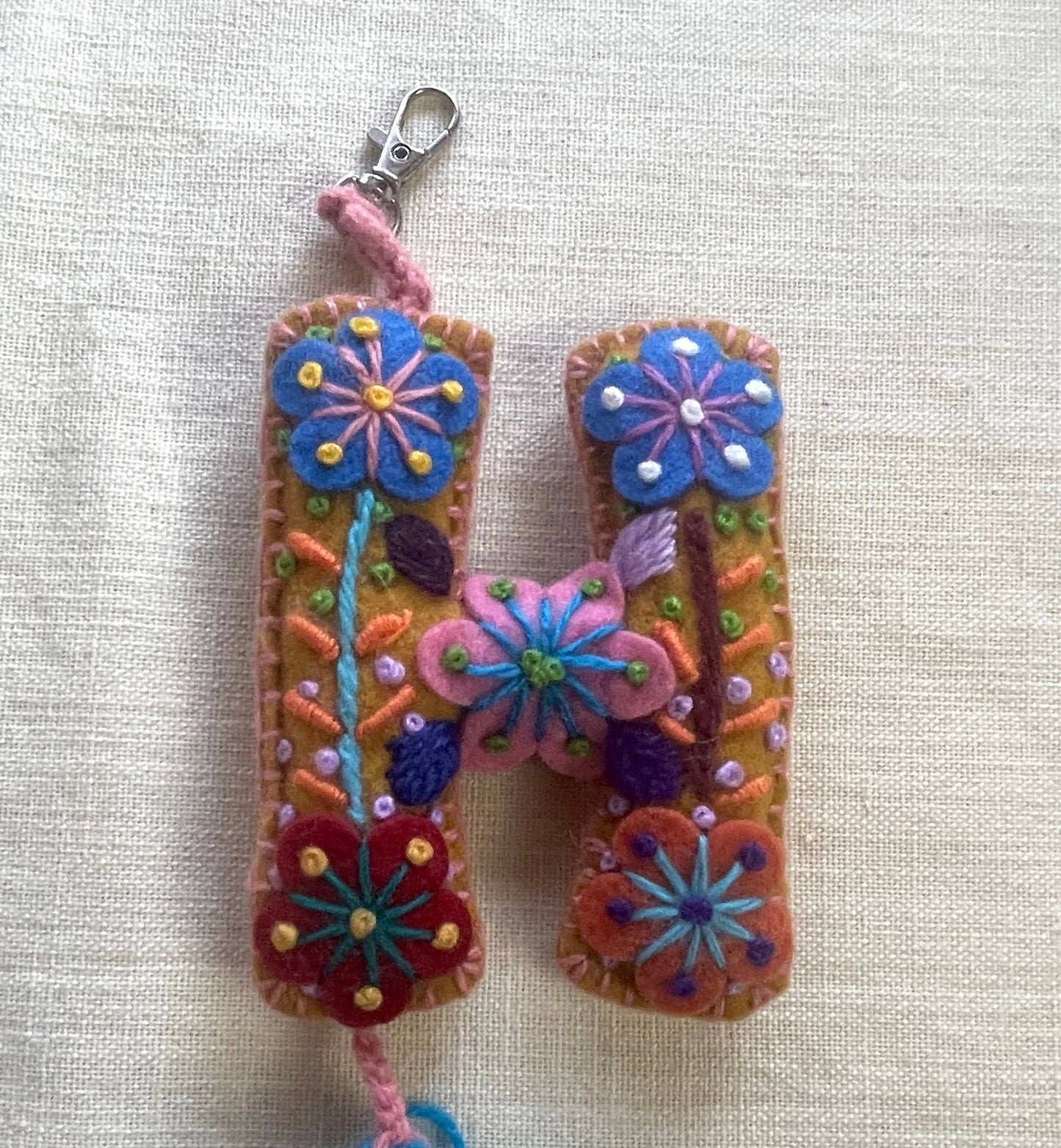 H - Hand Embroidered Keychain, Peru