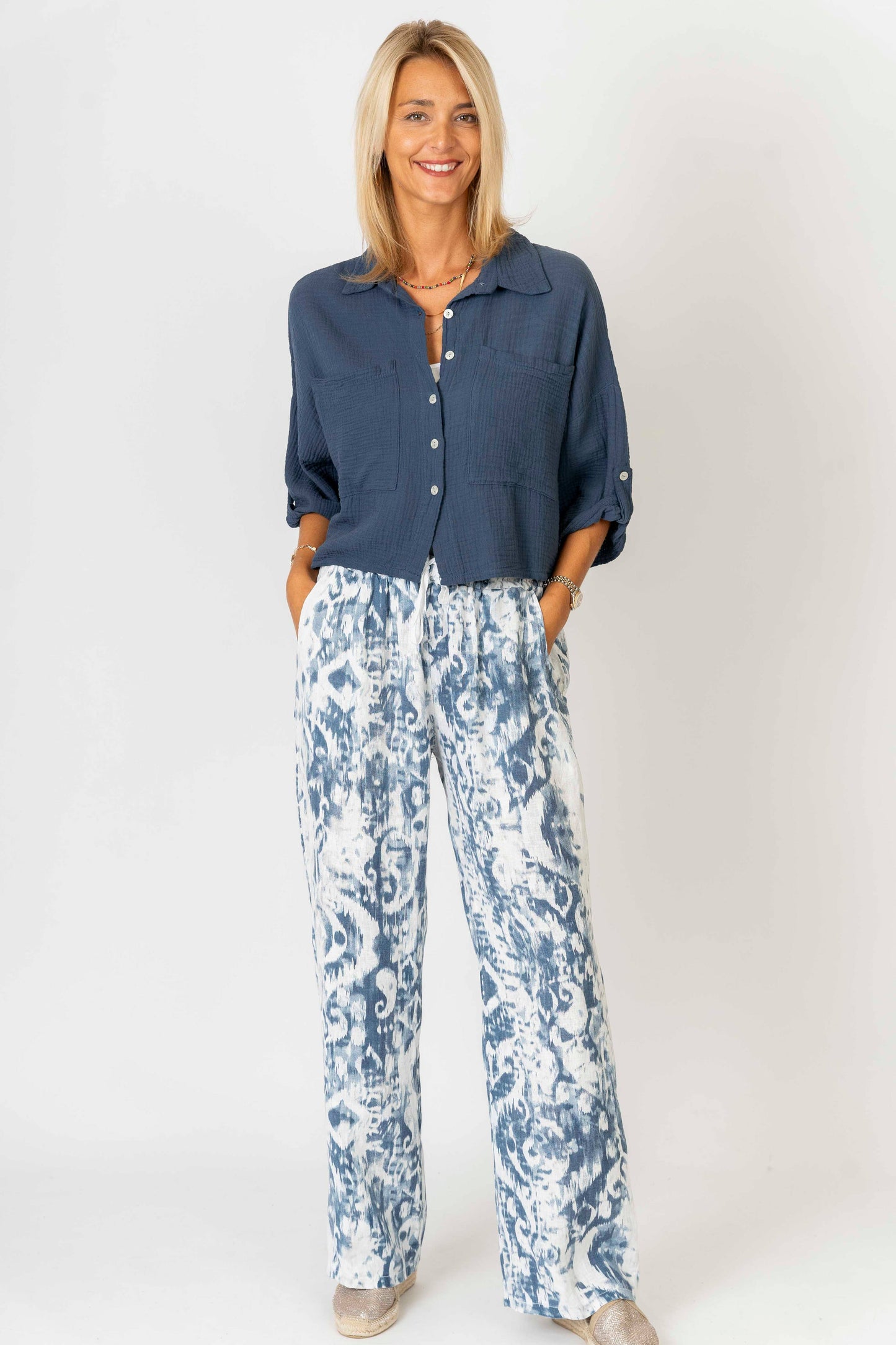 Button up Gauze Top