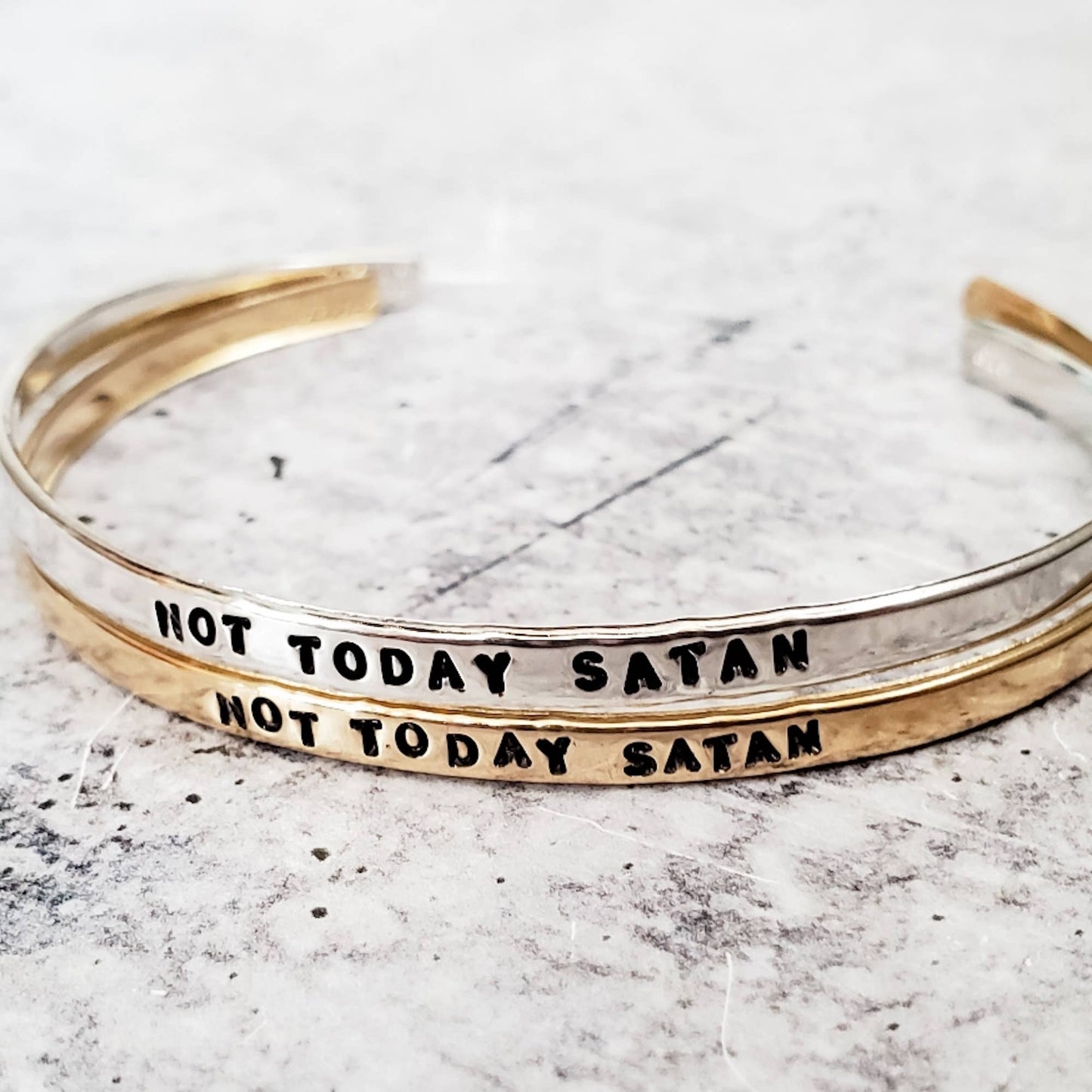 NOT TODAY SATAN Skinny Adjustable Cuff Bracelet