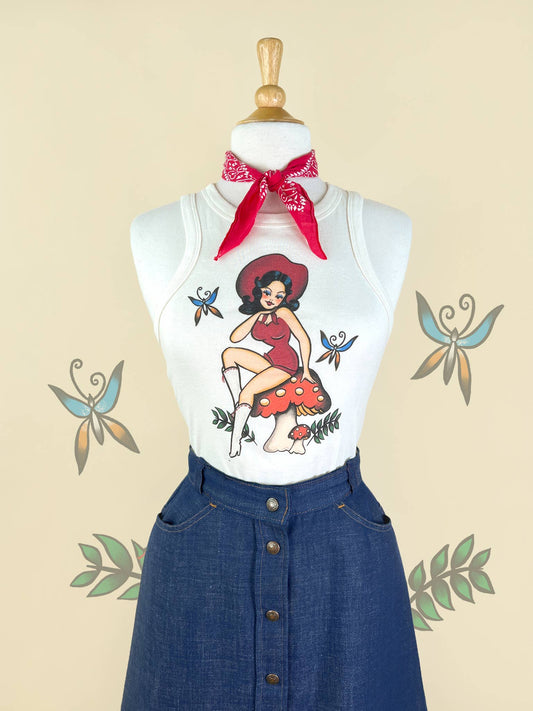 Mushroom Mama Rib Racer Tank