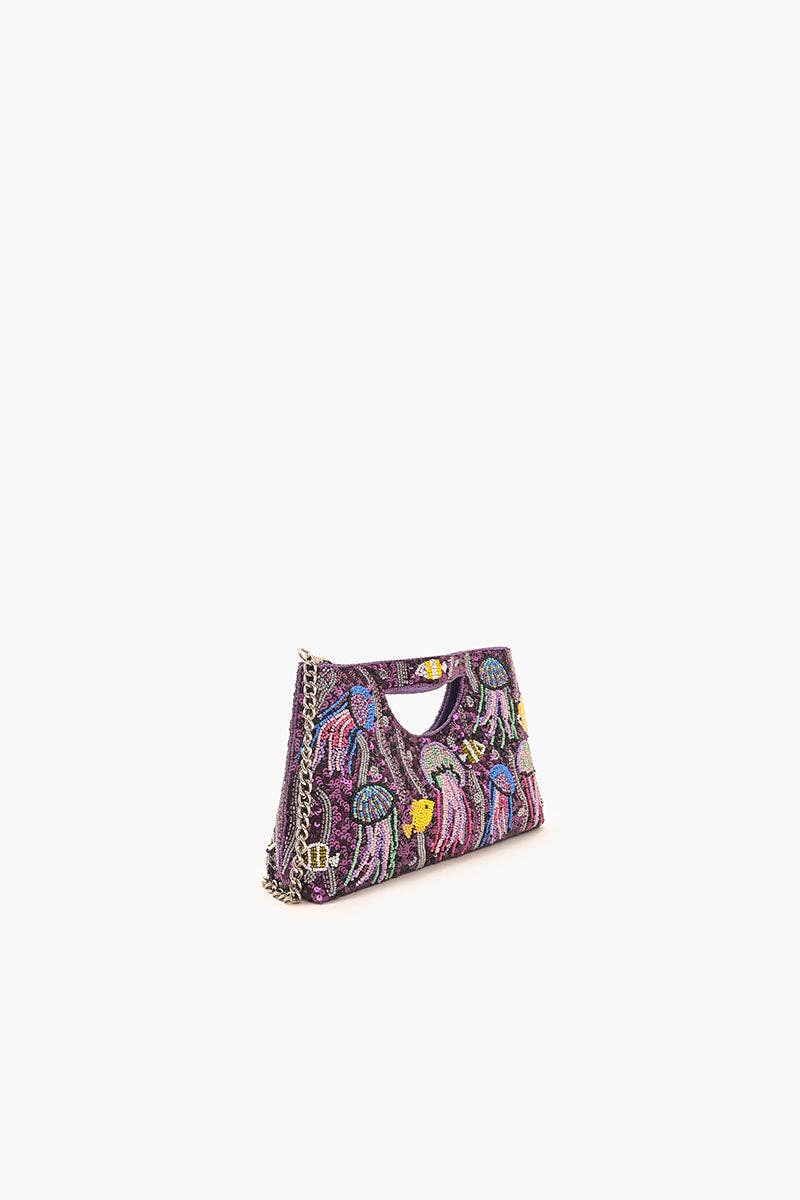 Jelly Fish Beaded Handheld Clutch