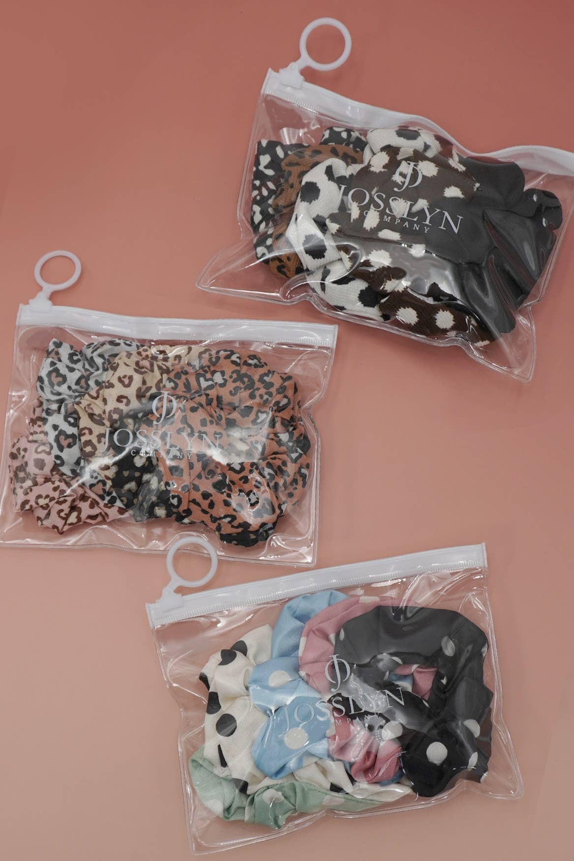 LEOPARD PATTERN SCRUNCHIES SET OF 5