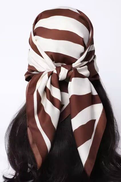 Large Vintage Zebra Print Bandana Scarf