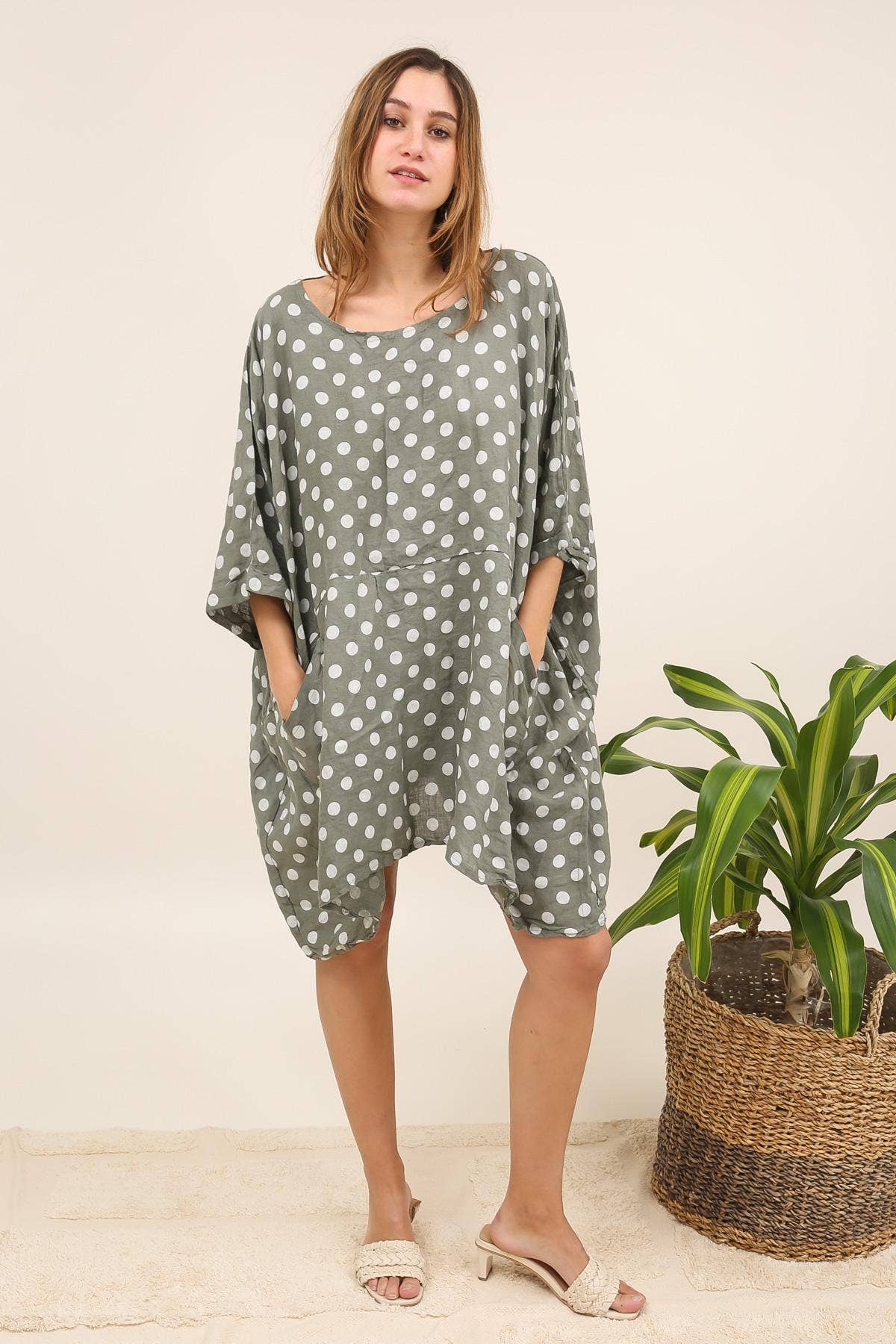 Polka Dot Linen Tunic