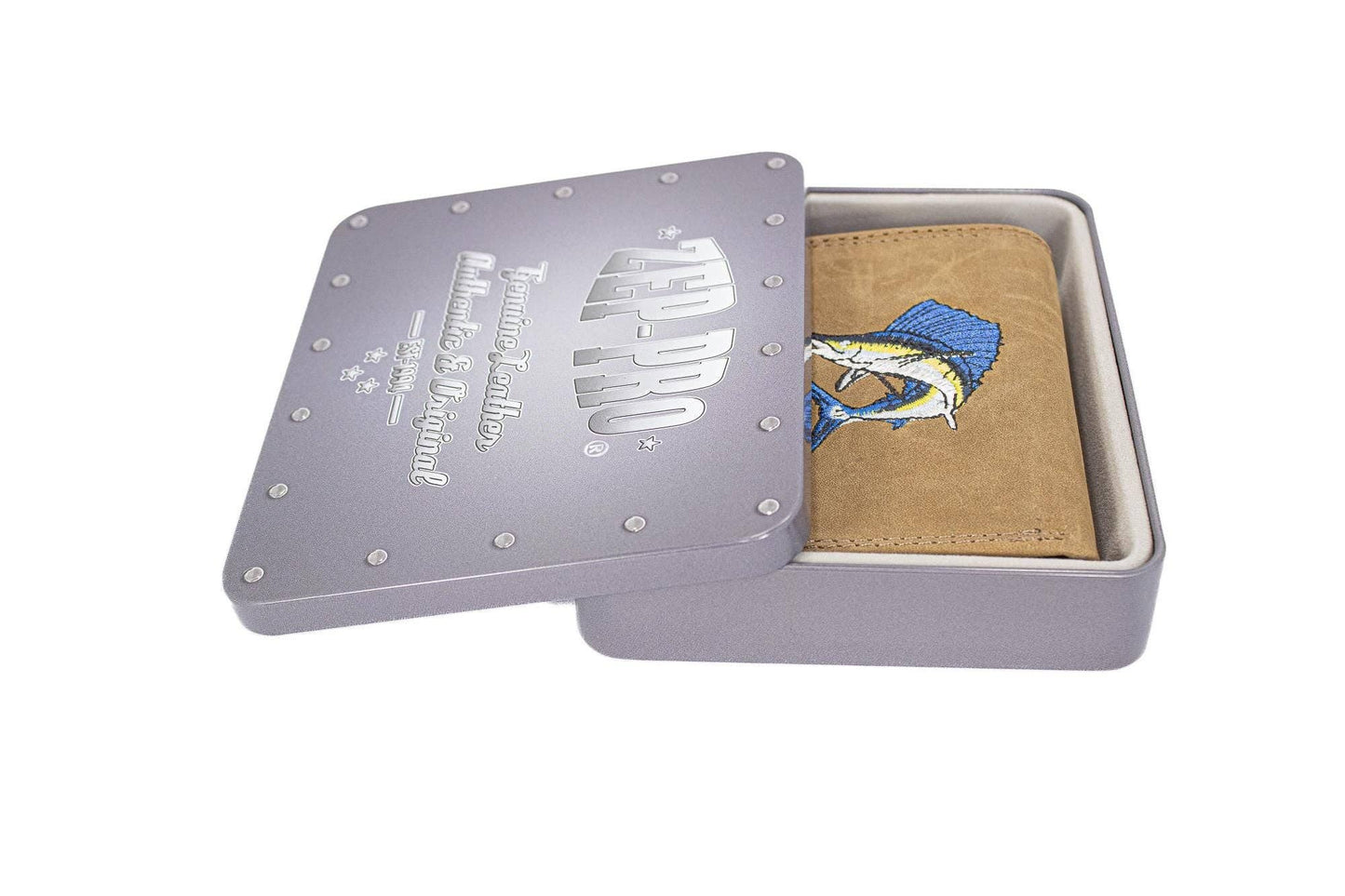 Sailfish Men's Embroidered Leather Wallet.
