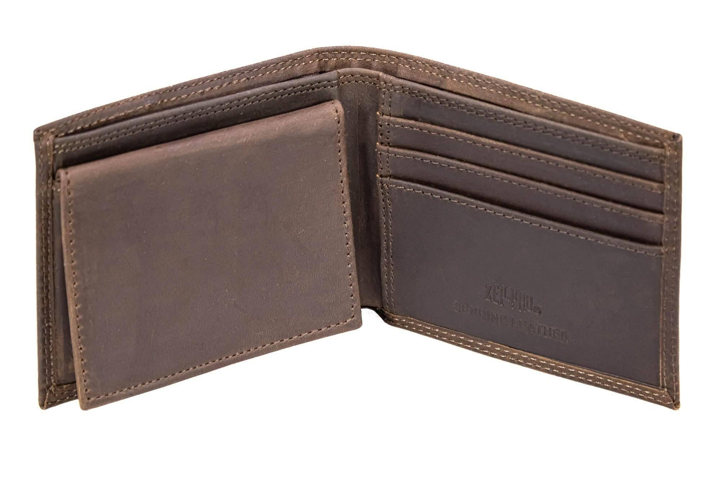 Dolphin Mahi Men's Bifold Woven Patch Leather Wallet.