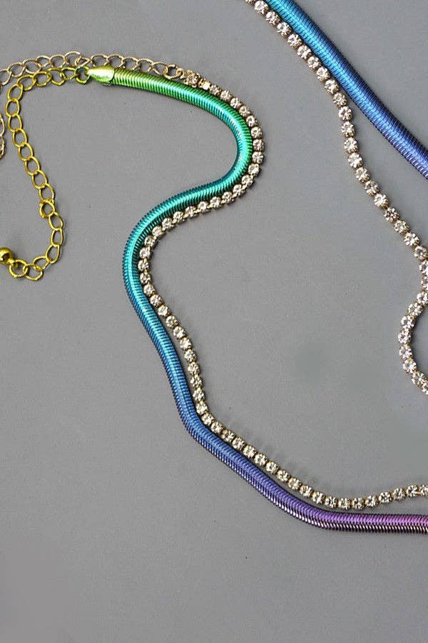 OMBRE SNAKE CHAIN DOUBLE LAYER NECKLACE