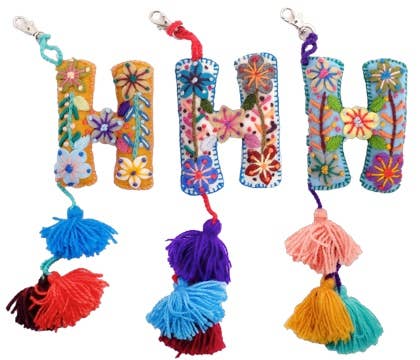 H - Hand Embroidered Keychain, Peru