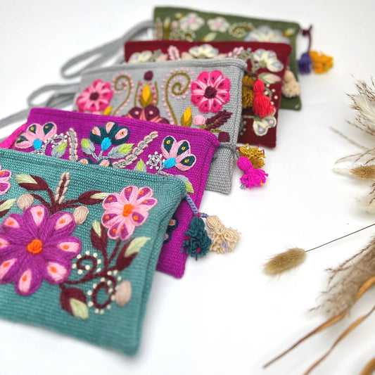 Florencia Sunset Hand Embroidered Pouch