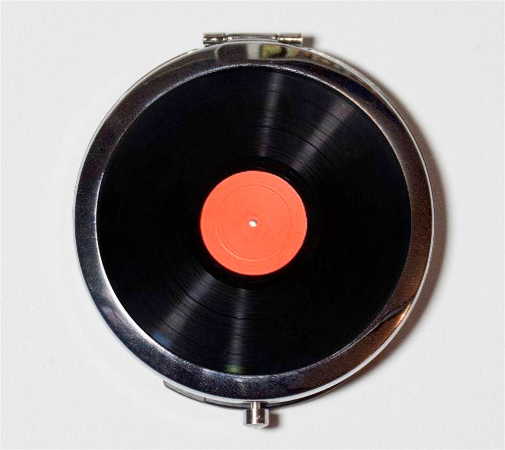 Record Album Compact Mirror