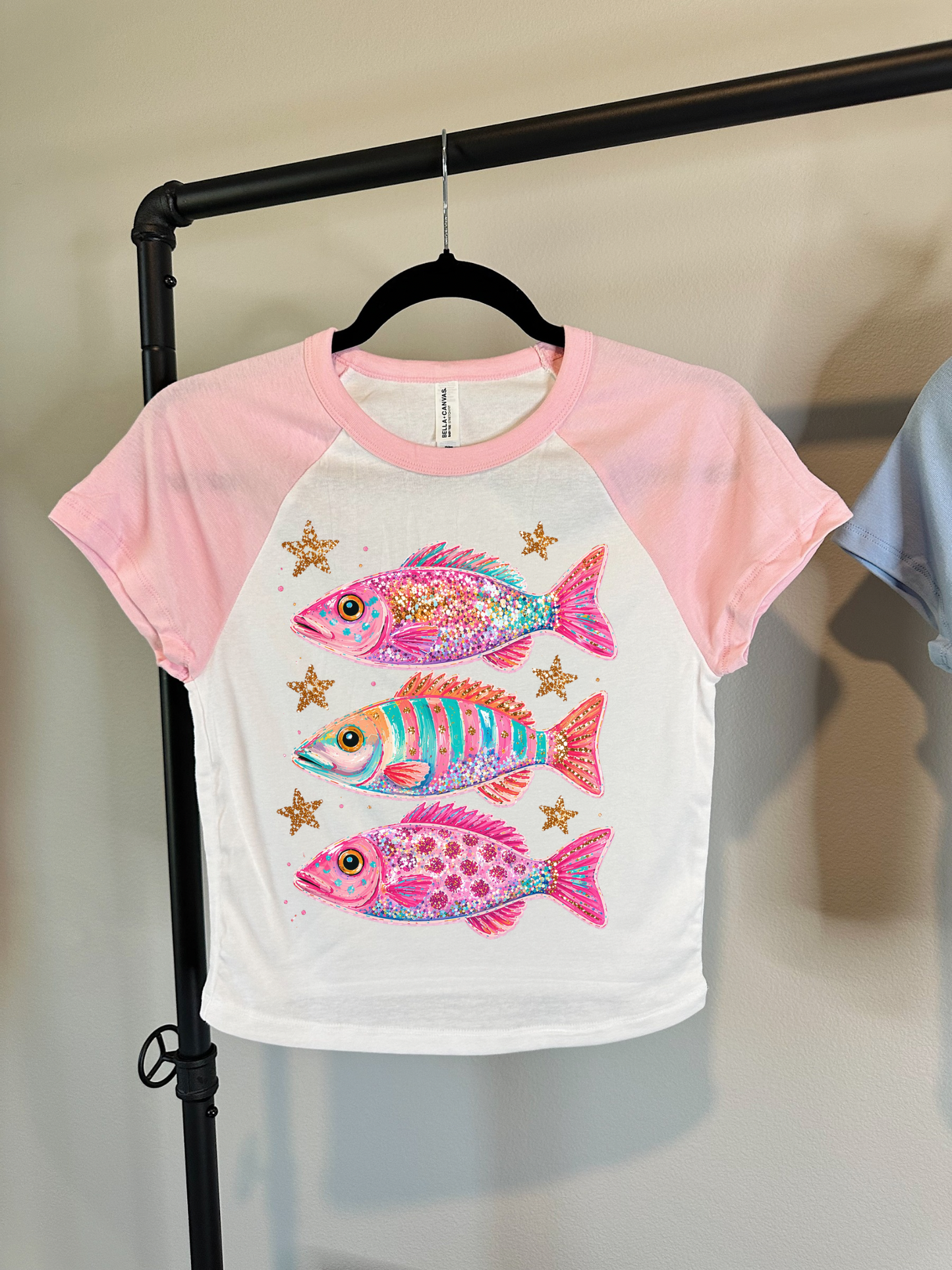 Pink Glitter Fish Baby Tee