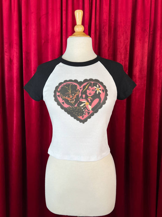 Wild at Heart Short Raglan Cropped Baby tee