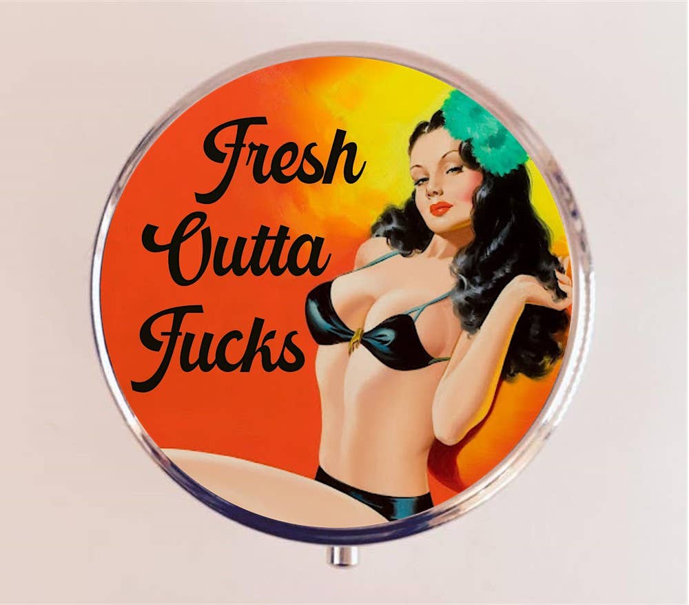 Fresh Outta Fucks Pin Up Pill Box Case