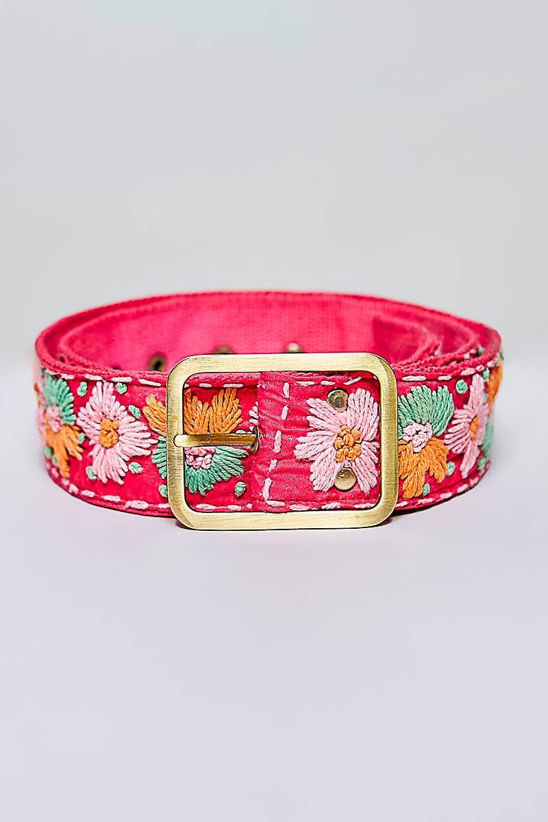 Handcrafted Flower Embroidered Bead Accessory Belt