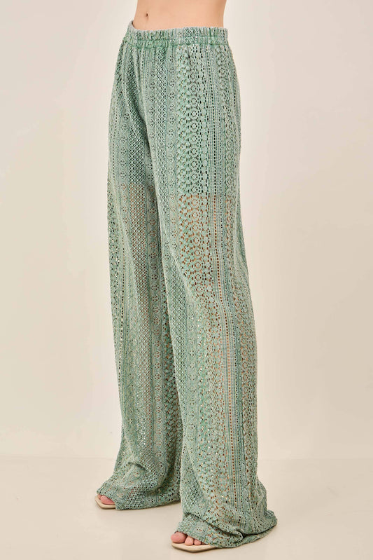 MineralWashed Boho Lace Cool Pants with Lined shorts