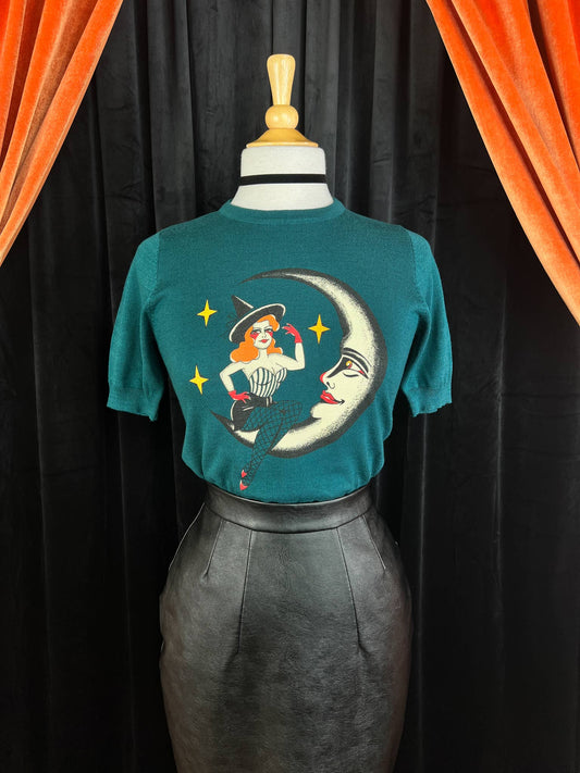 My Beloved Witch short sleeve Sweater in Peacock