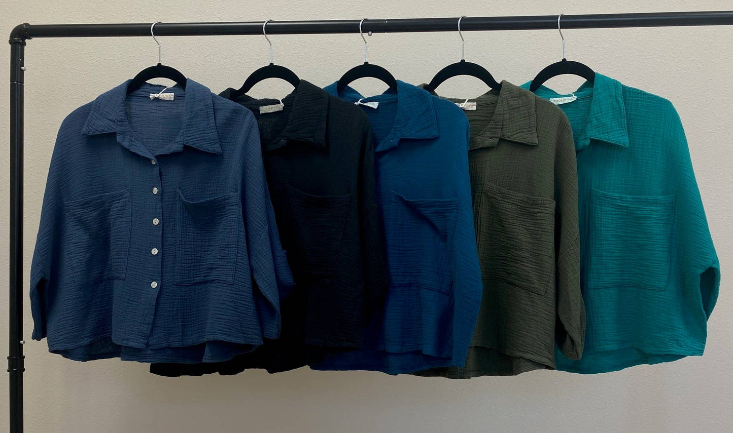 Button up Gauze Top