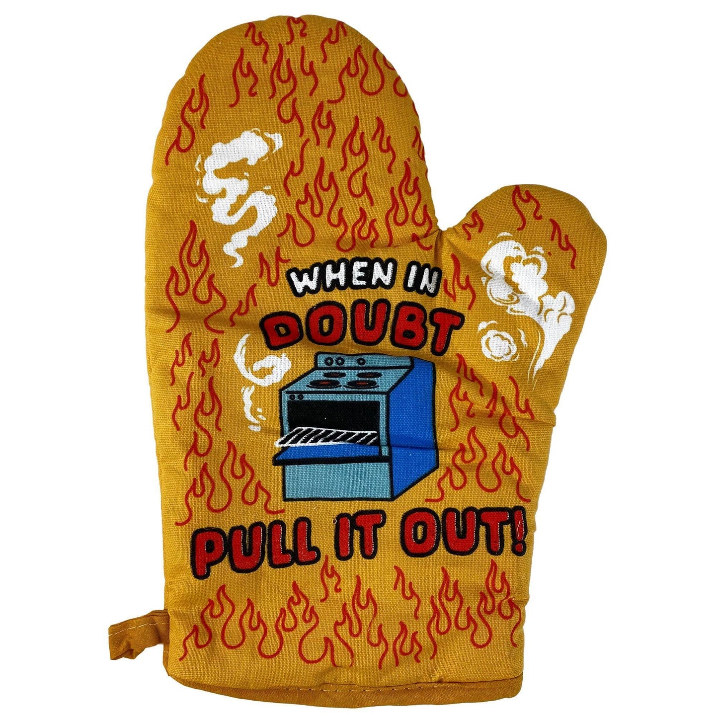 When In Doubt Pull Out Oven Mitt Funny Pot Holder Food