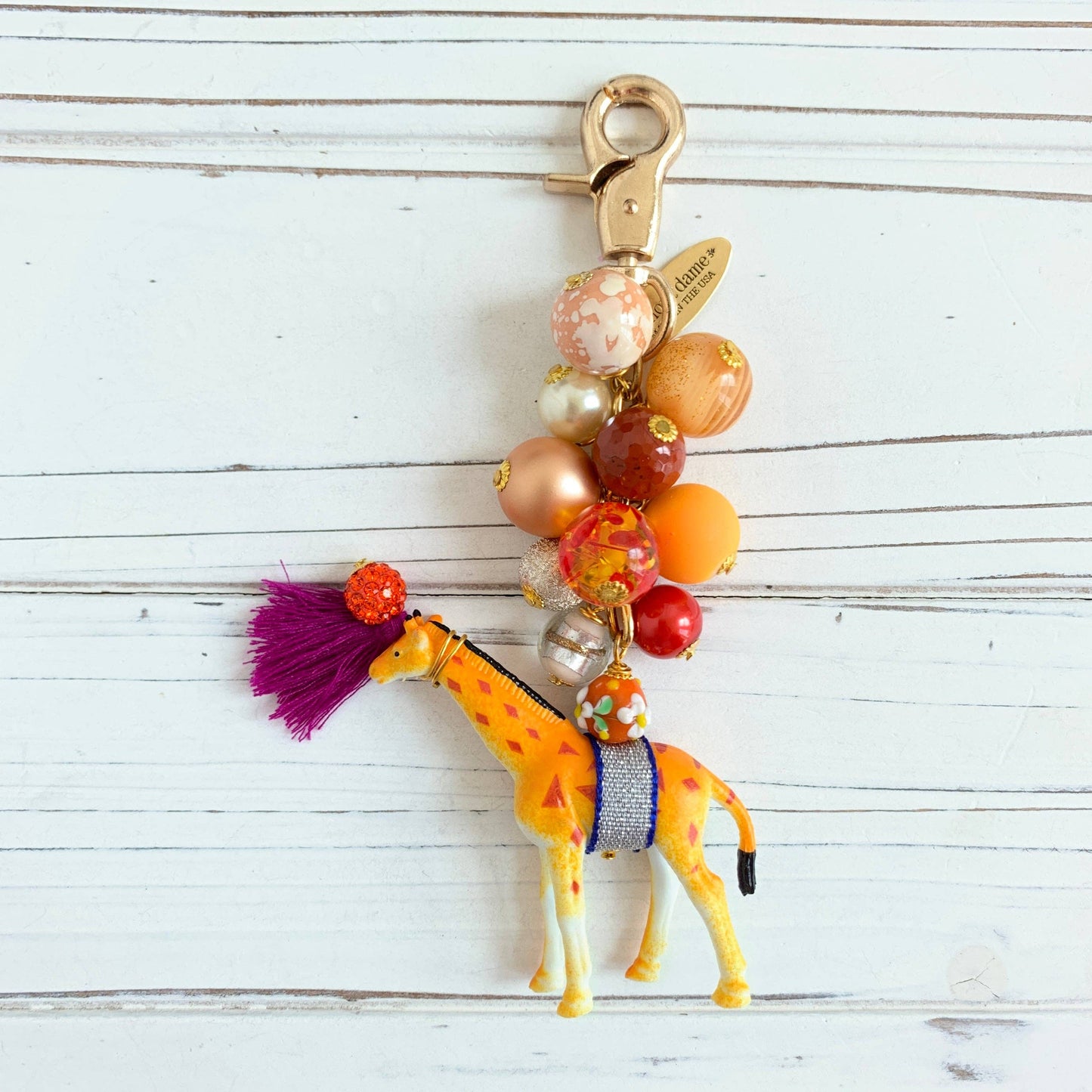 Beaded Giraffe Purse Charm