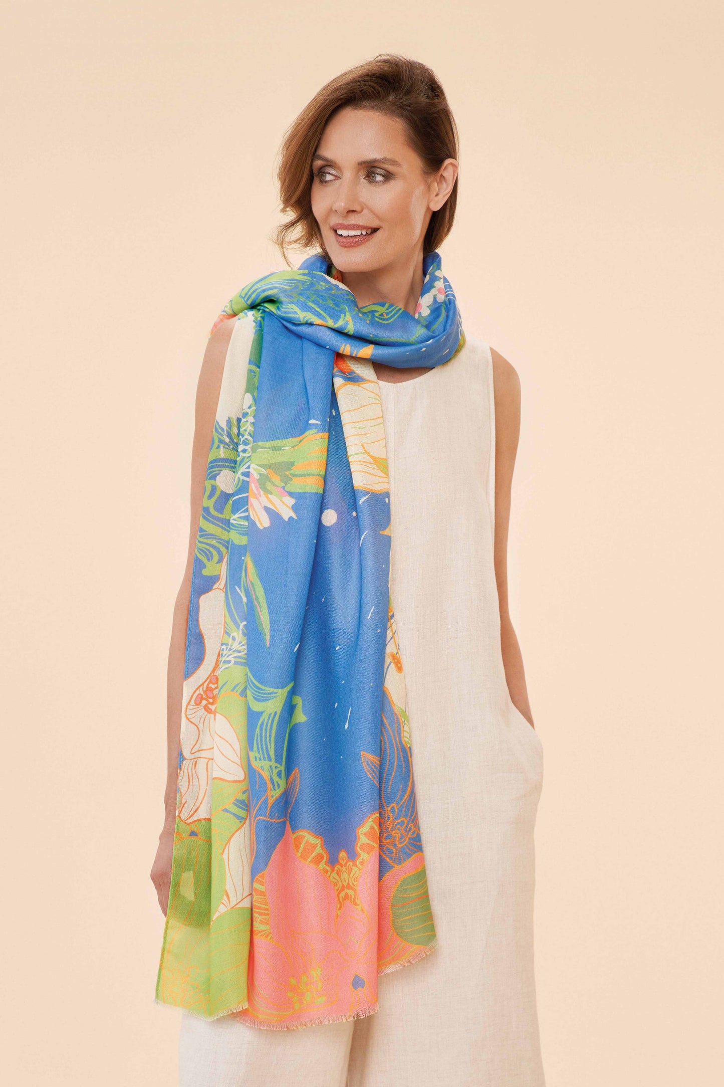 Printed Hummingbird Scarf