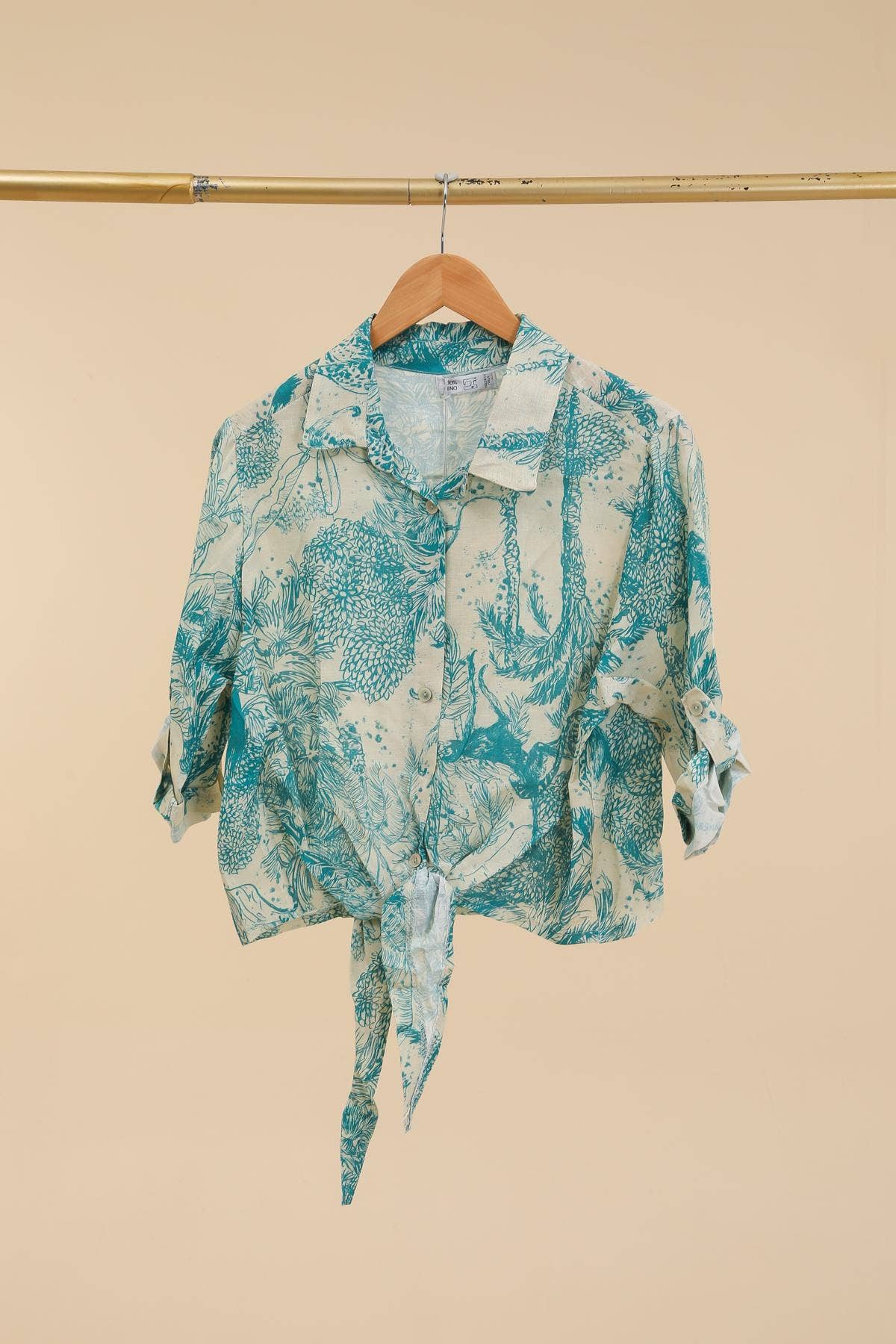 Jungle Toille Linen Blouse