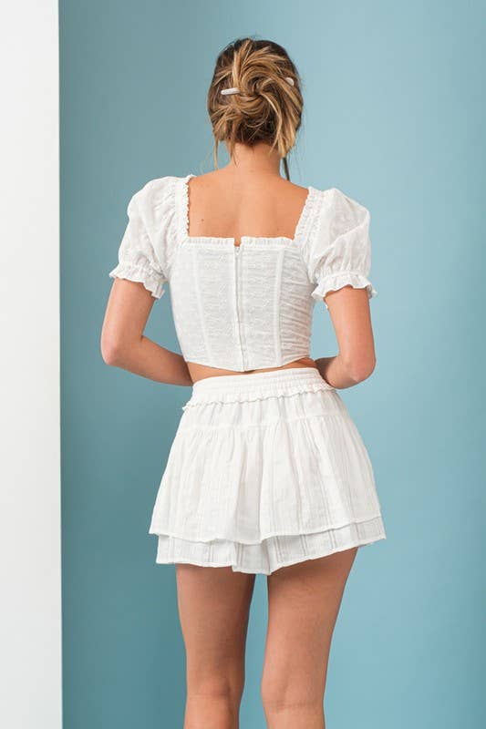 White Eyelet Skort