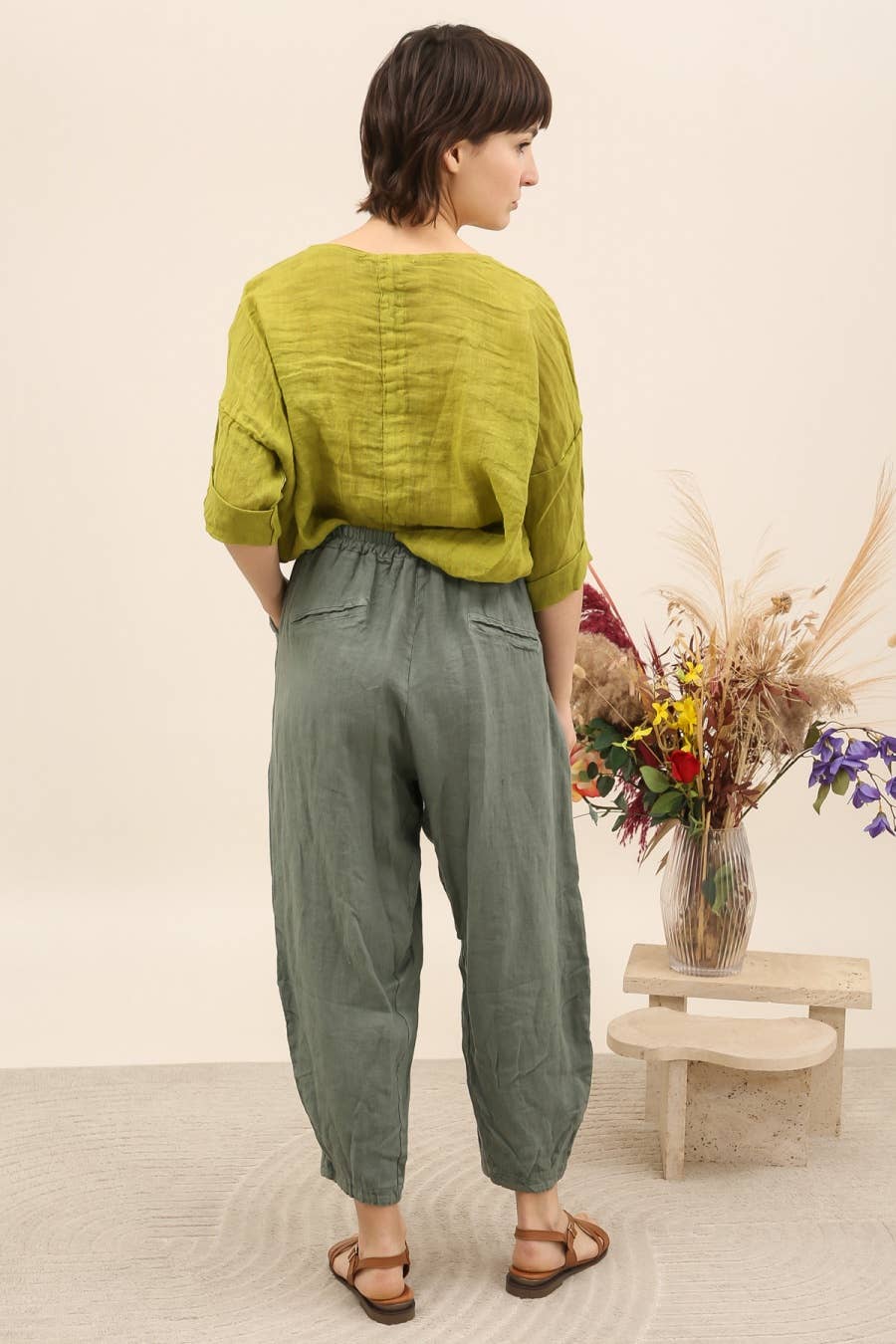 Barrel Pants  100% linen