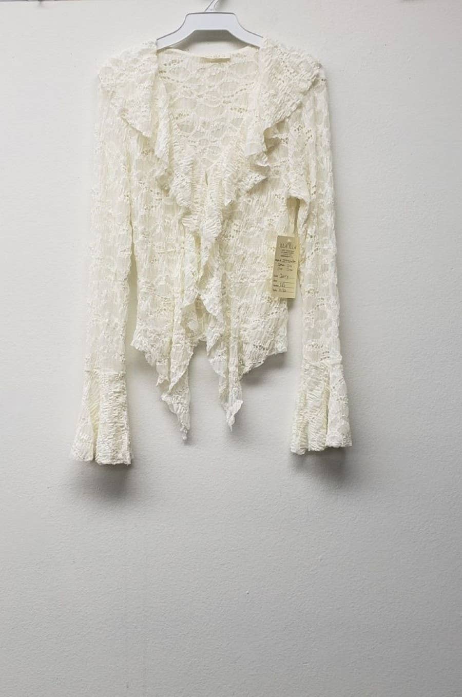 White Long Bell Sleeve Top
